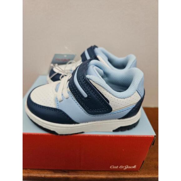 Cat & Jack Toddler Hudson Sneakers Blue White Hook and Loop Size 6 - BNIB - Picture 4 of 6